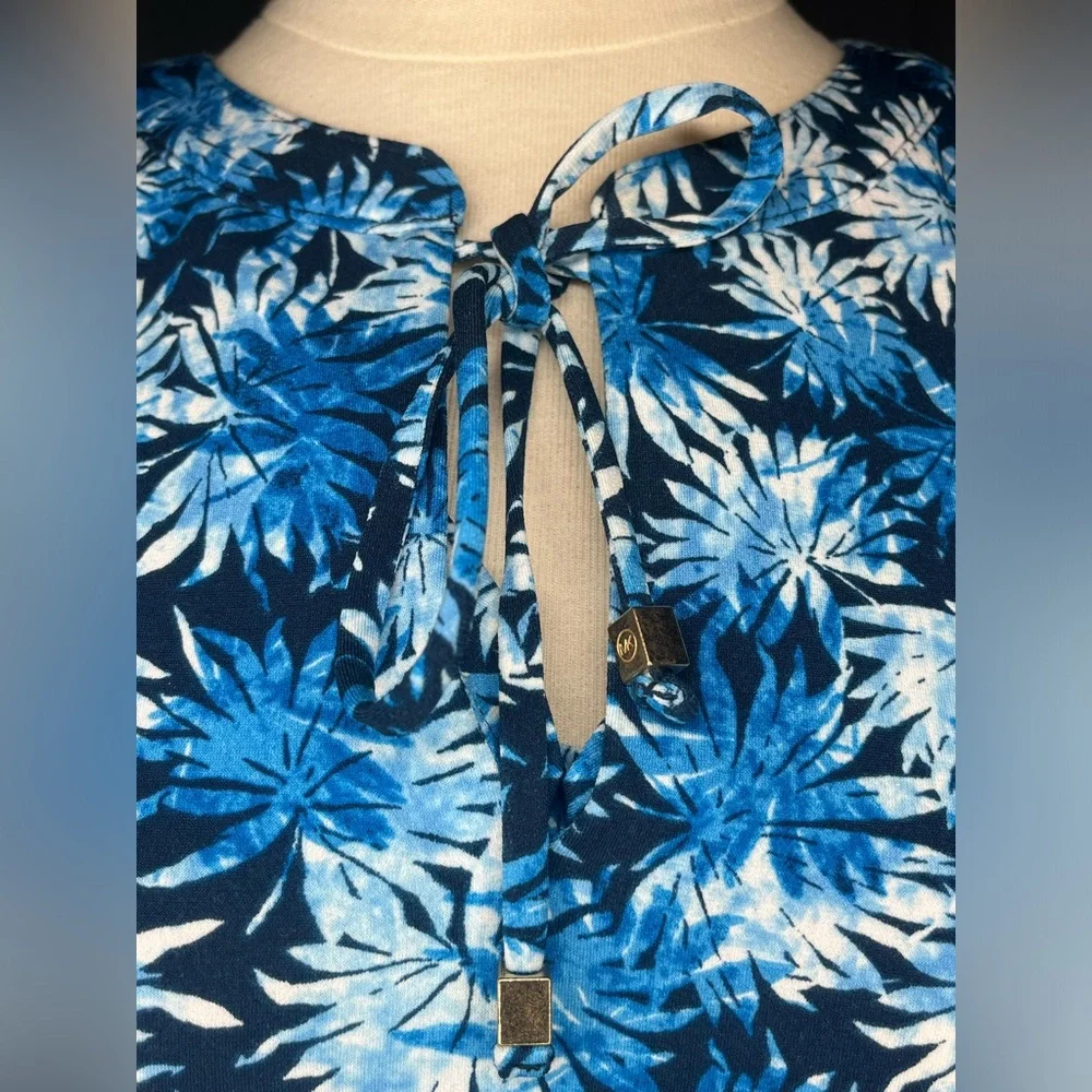 MICHAEL Michael Kors Women's Grecian Blue Ruffle‎ Bottom Tank Dress Size M.